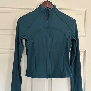 Lululemon Jasper Green Ribbed Cropped Align Jacket